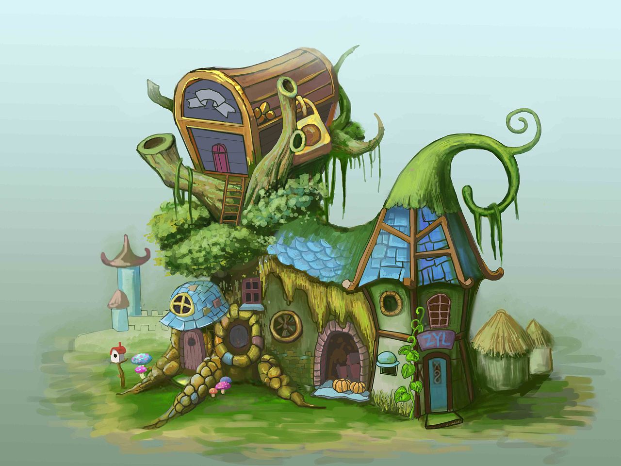 手绘插画,游戏场景设计师,道具绘画,cg手绘,美术平面设计