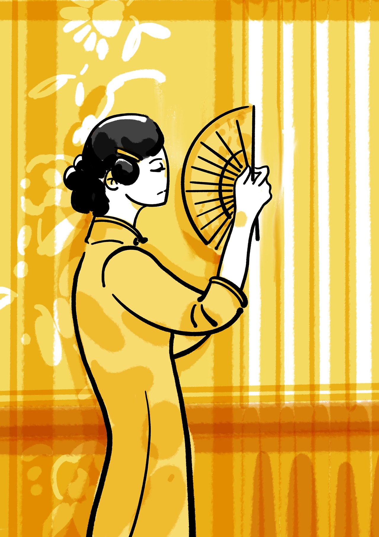 旗袍（图ZMjE0MDI0ODM2） - 商业插画 - 站酷设计师QTH19原创素材 - 站酷ZCOOL