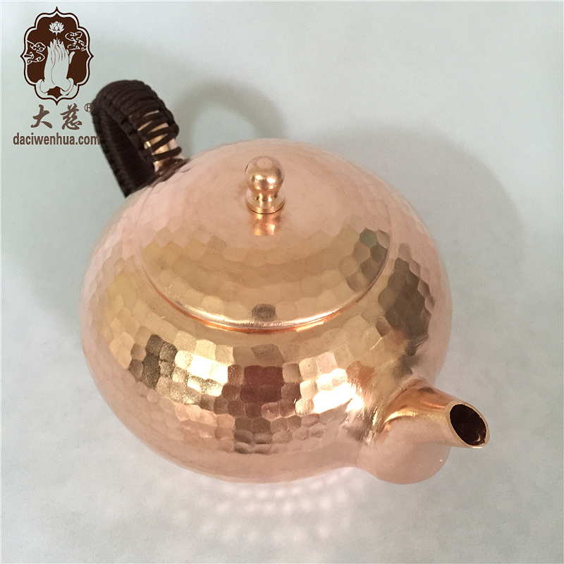 纯手工锻打抑菌铜紫铜壶650mL