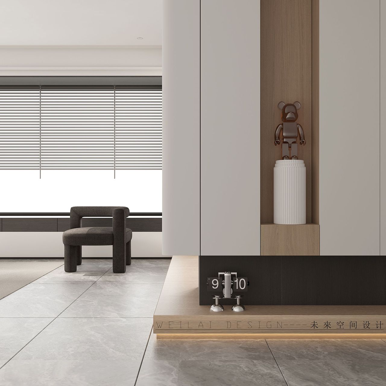 客厅极简效果图