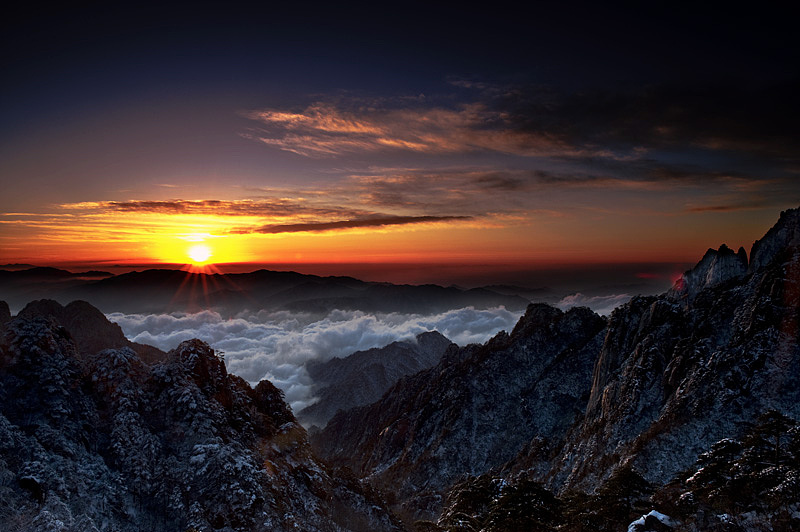 黄山日出（图ZNjc2NDE2） - 风光摄影 - 站酷设计师大藏原创素材 - 站酷ZCOOL