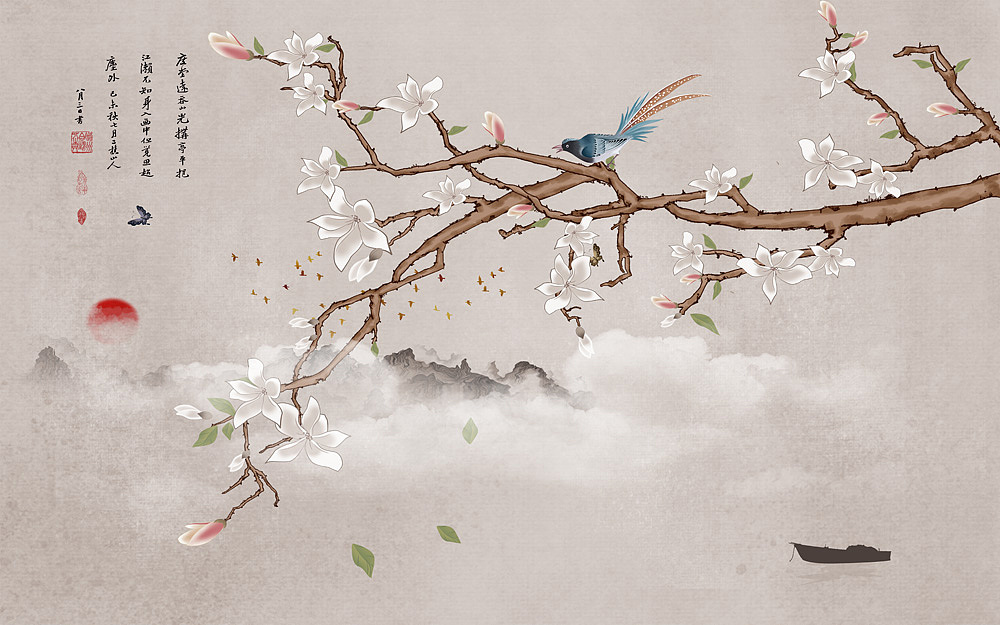 2022花鸟（图ZMjc2NzAzNjky） - 商业插画 - 站酷设计师新中式纱画图库原创素材 - 站酷ZCOOL