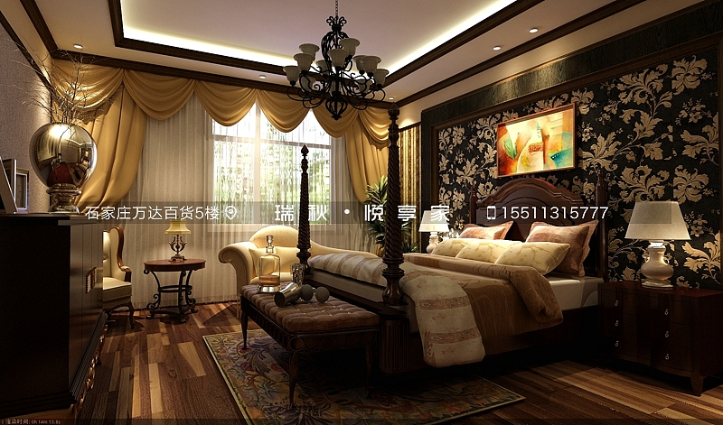 奥北公元151平米美式风格装修设计效果图~