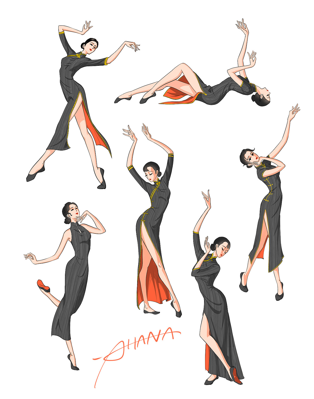 旗袍之舞（图ZMjc3MTk1NTAw） - 创作习作 - 站酷设计师烟花乱原创素材 - 站酷ZCOOL