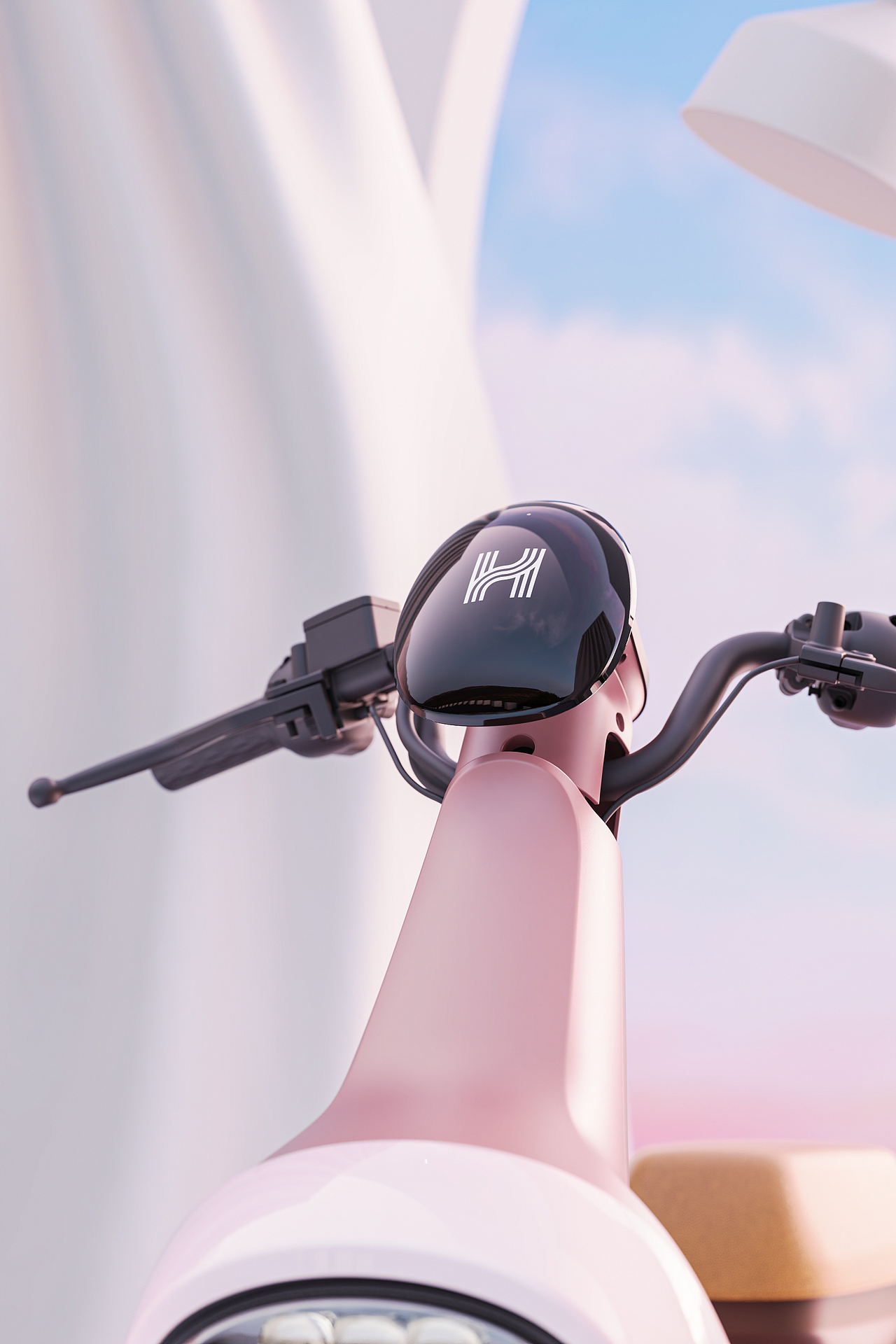 哈啰b70电动车场景渲染图