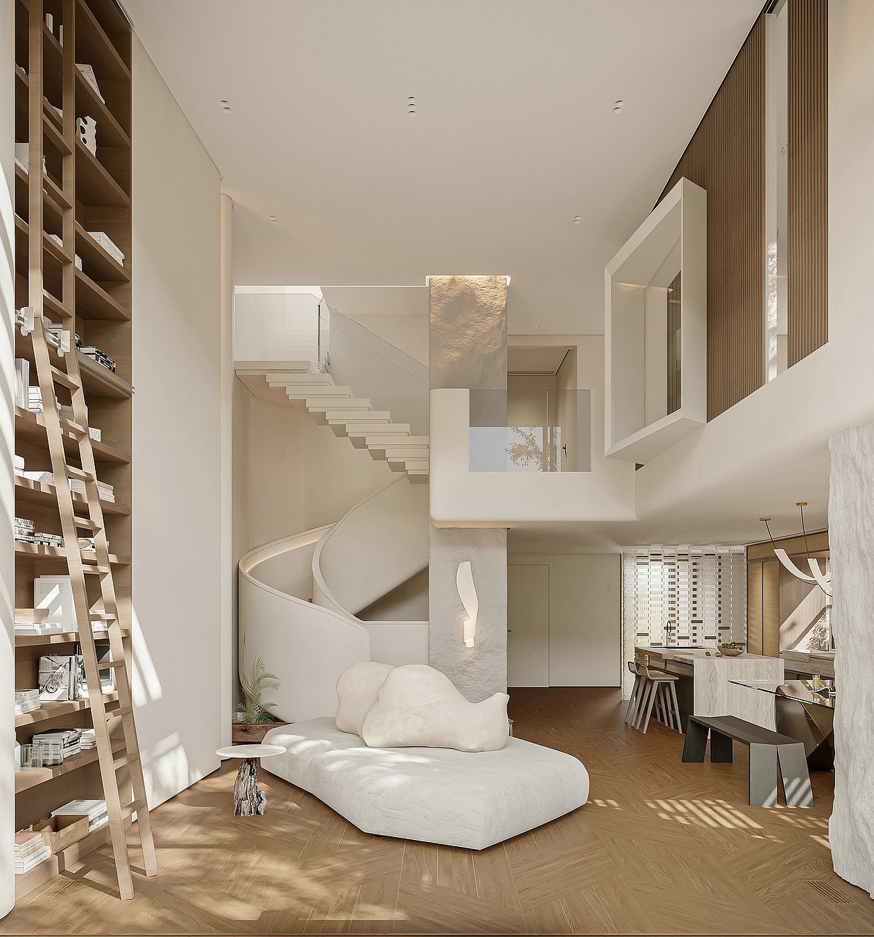 原木+白色 塑造简约空间立体感