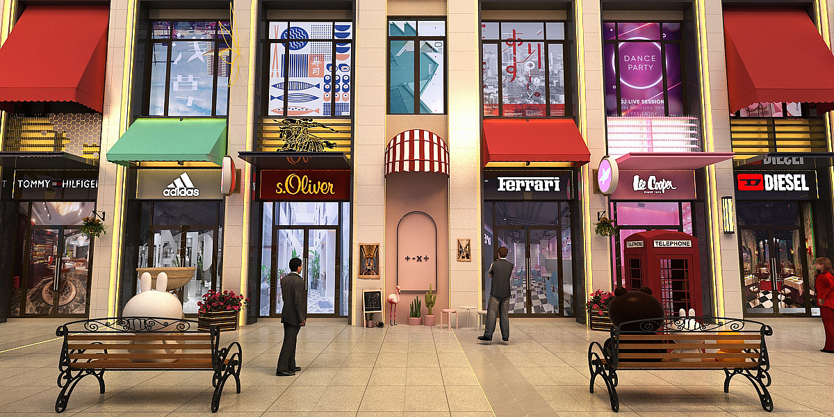 房地产商业街建筑楼面店铺公园亮化包装高级