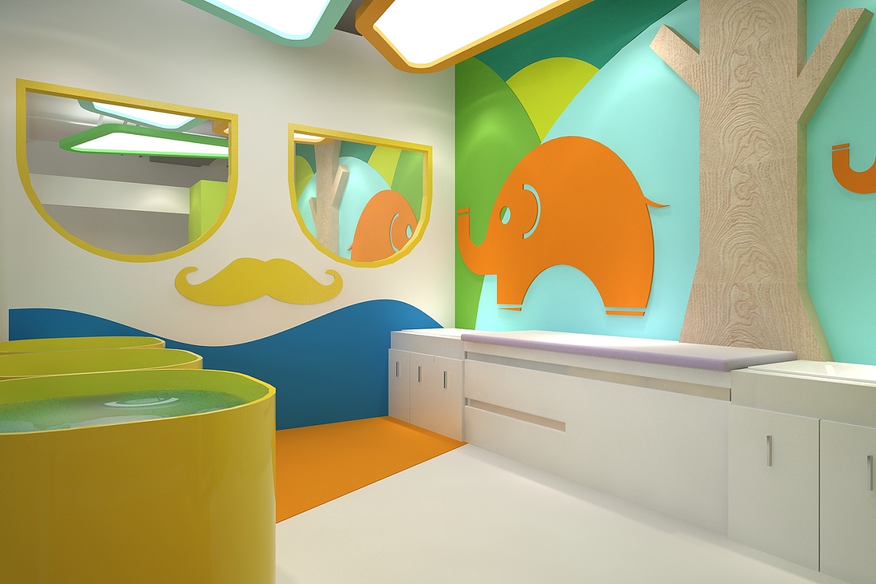 果蛋宝贝儿童游泳馆设计-设计案例-建E室内设计网