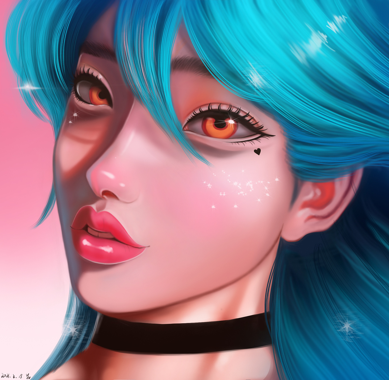 临摹厚涂欧美插画|插画|商业插画|歪张 - 临摹作品 - 站酷 (zcool)