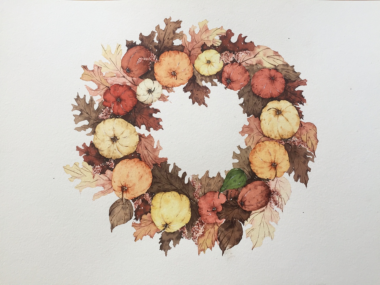 花环过程图（图ZMTUxNjk4MDcy） - 绘画 - 站酷设计师鹿芩水彩原创素材 - 站酷ZCOOL