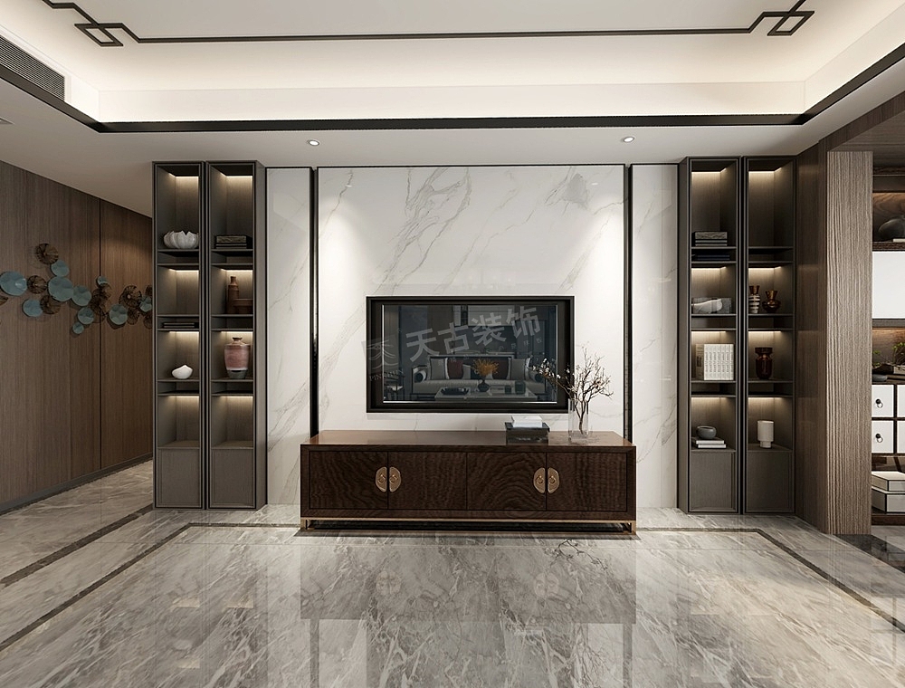 龙湖紫云台大平层装修,新中式风格设计,北碚天古装饰