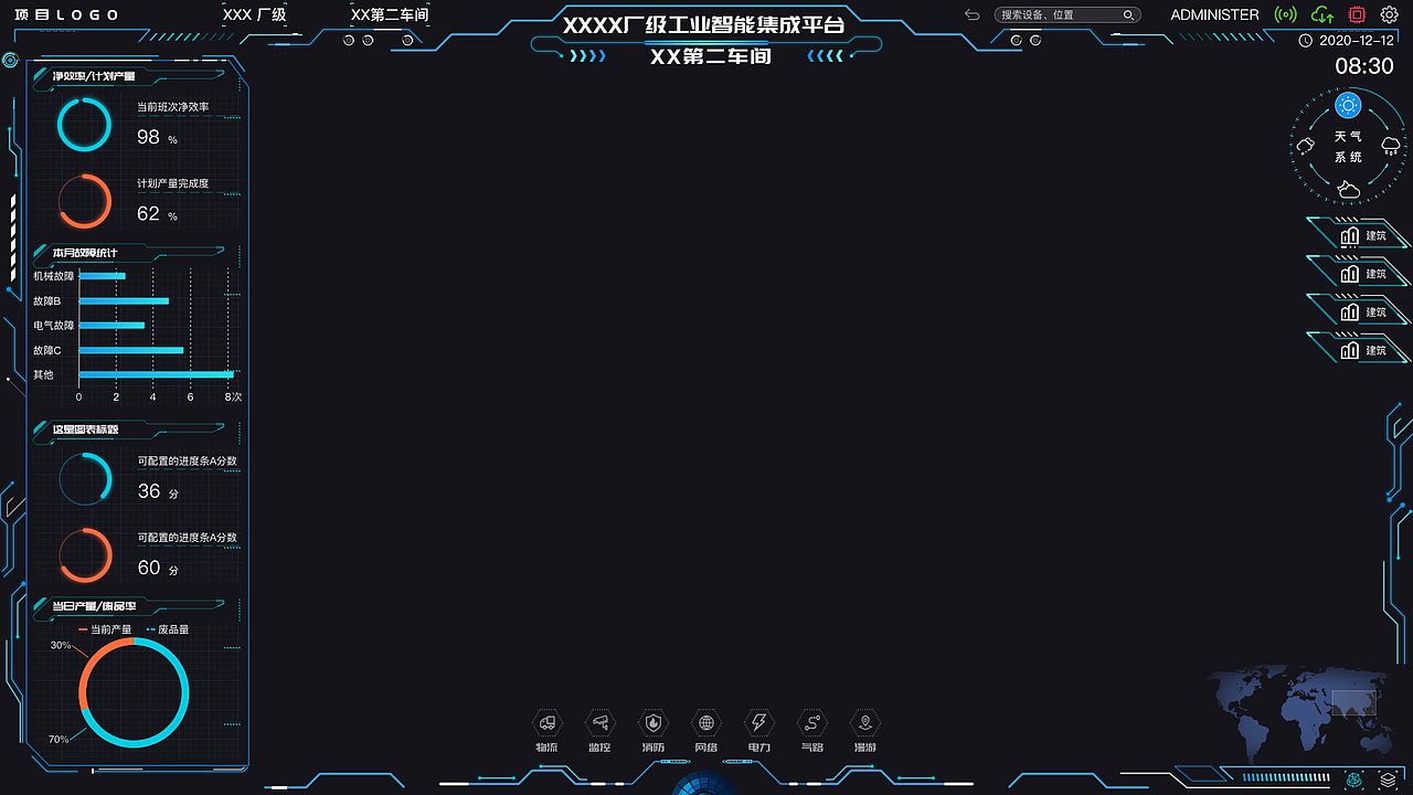 智慧园区项目图标、自定义图表组件、动效（图ZMjcxNTU0OTY4） - 软件界面 - 站酷设计师又落雨噶原创素材 - 站酷ZCOOL