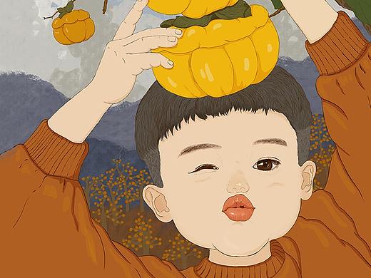 嘬一口秋天嘛摘柿子啦