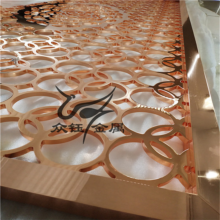 欧式红古铜铝板镂空雕刻屏风众钰定制