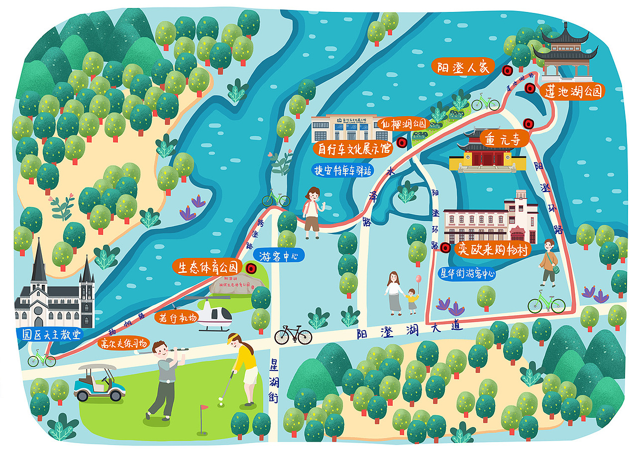 各地图骑行路线系列（图ZMTMwOTI1NjI4） - 商业插画 - 站酷设计师鲸过原创素材 - 站酷ZCOOL