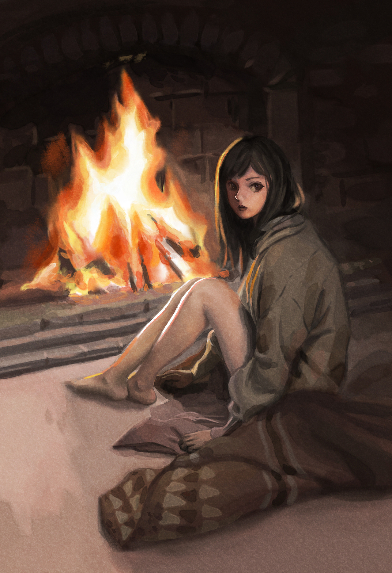 取暖|插画|创作习作|阿陆_原创作品-站酷zcool