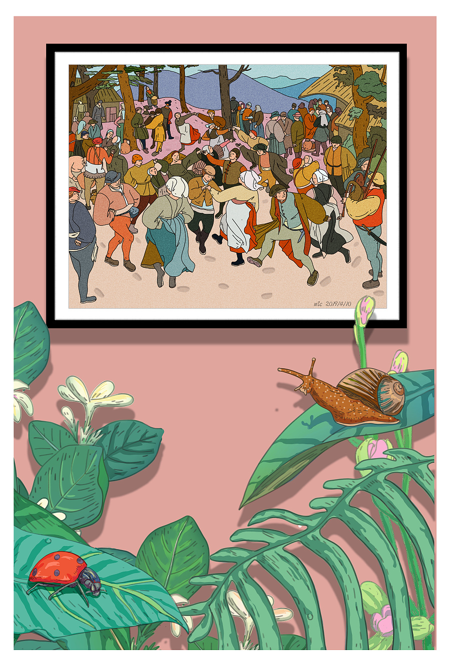 秘密花园里的画展|插画习作|插画|没有烦恼的飞鱼 - 原创设计作品