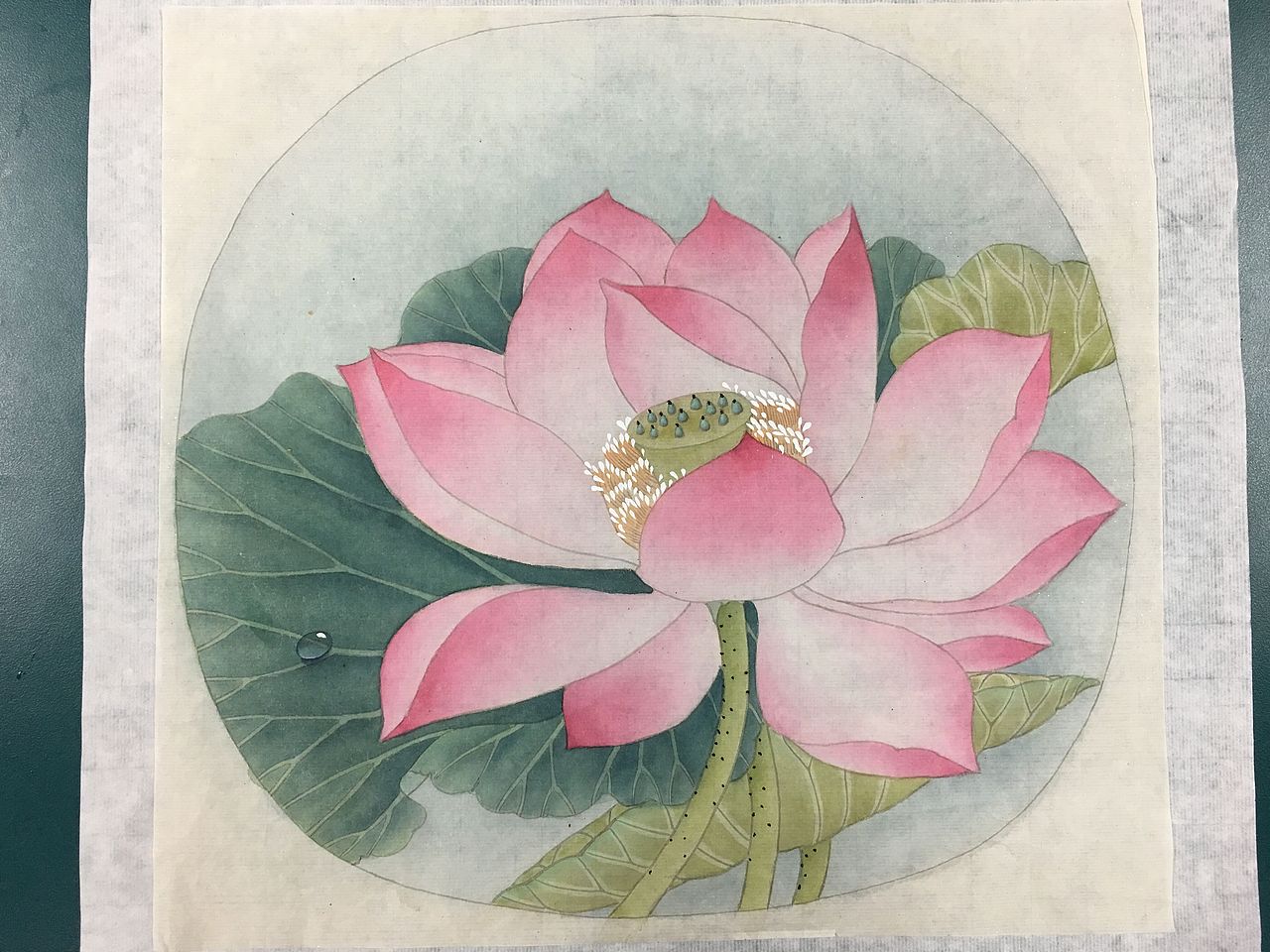 《荷花》 br>临摹宋代著名工笔画,在颜色对比方面做了一点小改动,想要