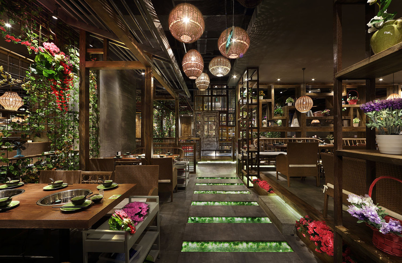 餐饮室内设计：浪漫的芭缇沁园，美味椰子鸡餐厅|空间|室内设计|艺鼎装饰设计 - 原创作品 - 站酷 (ZCOOL)