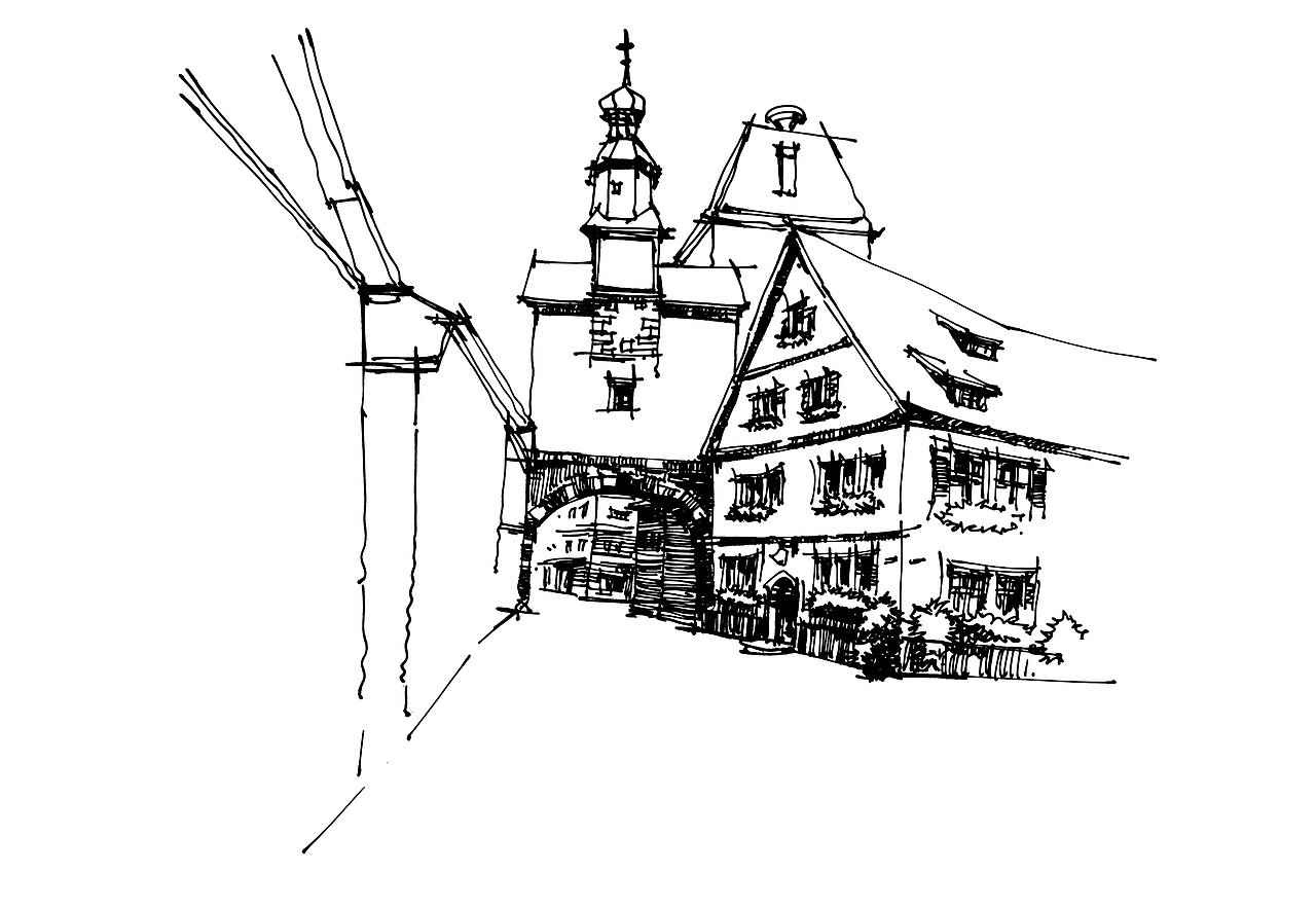 欧式街景速写步骤