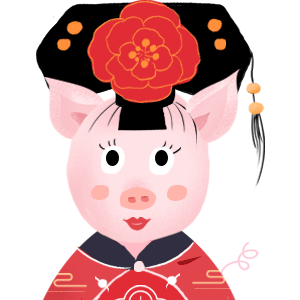 Chinese Wave couple pig 国风CP猪