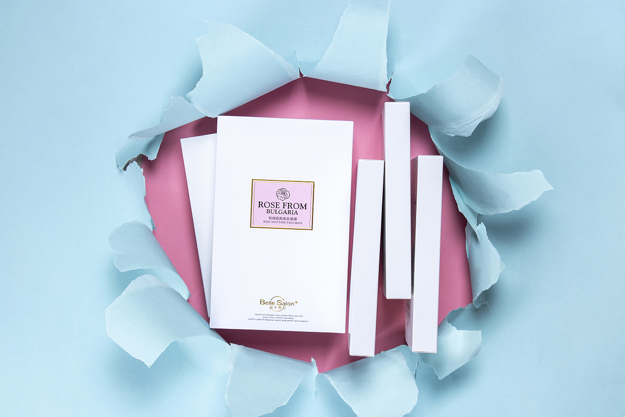 护肤品面膜类创意简约摆拍|摄影|产品摄影|空心画雨3661 - 原创作品