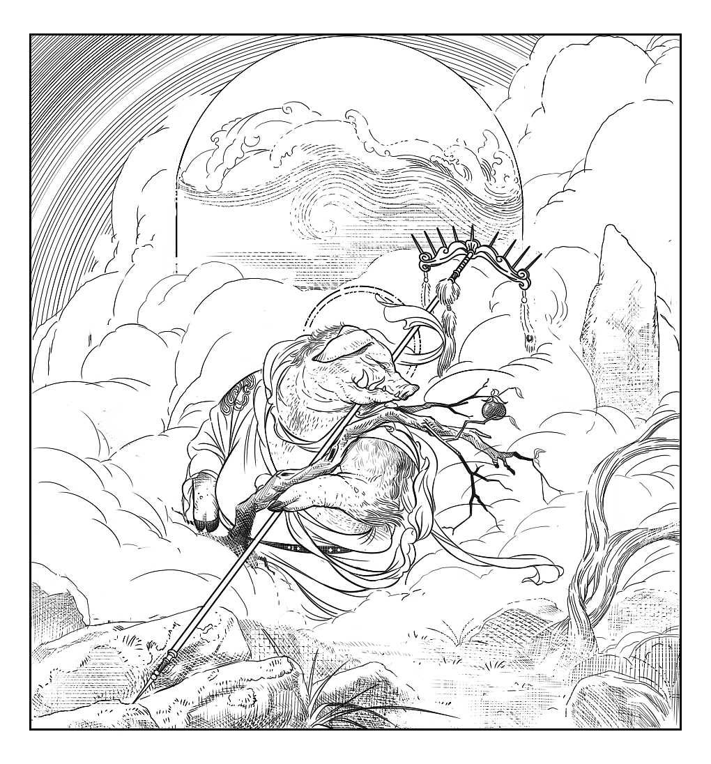 原创作品插画创作习作西游记漫画连环画黑白线稿lllllylllllllylll