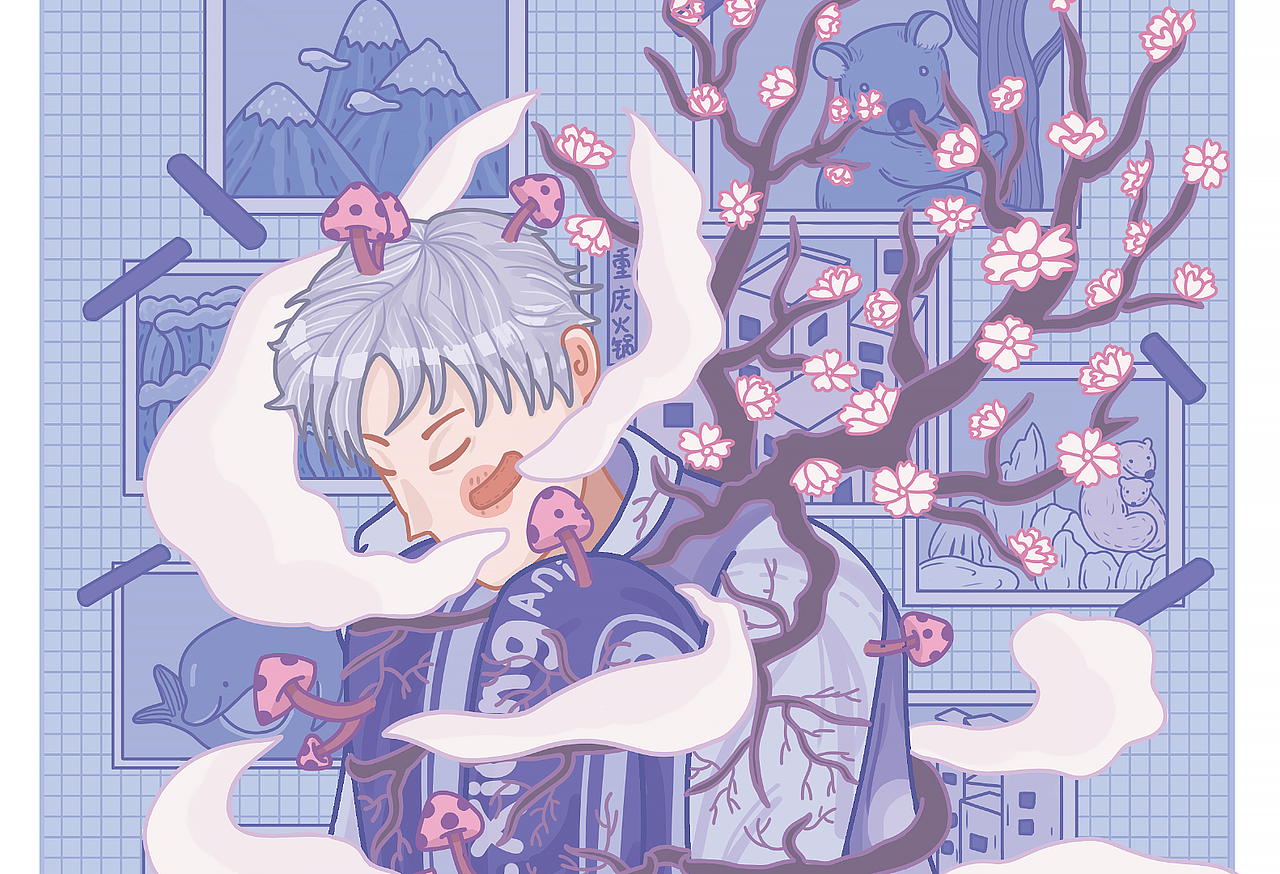 植物与人系列（图ZMjAzMzY3OTA0） - 商业插画 - 站酷设计师绘画的小熊艾尼原创素材 - 站酷ZCOOL