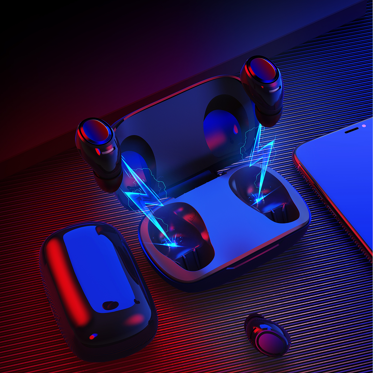 蓝牙耳机和其他渲染