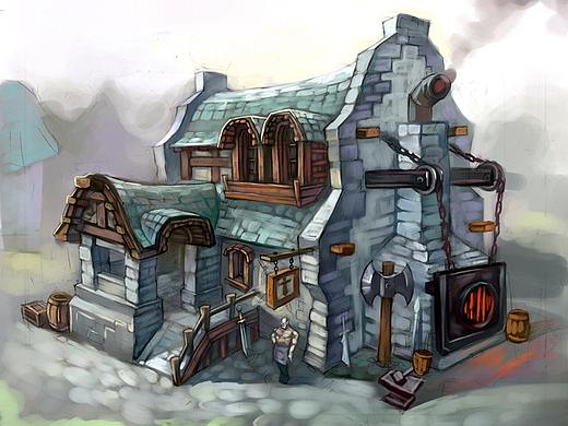 q版建筑插画素材2