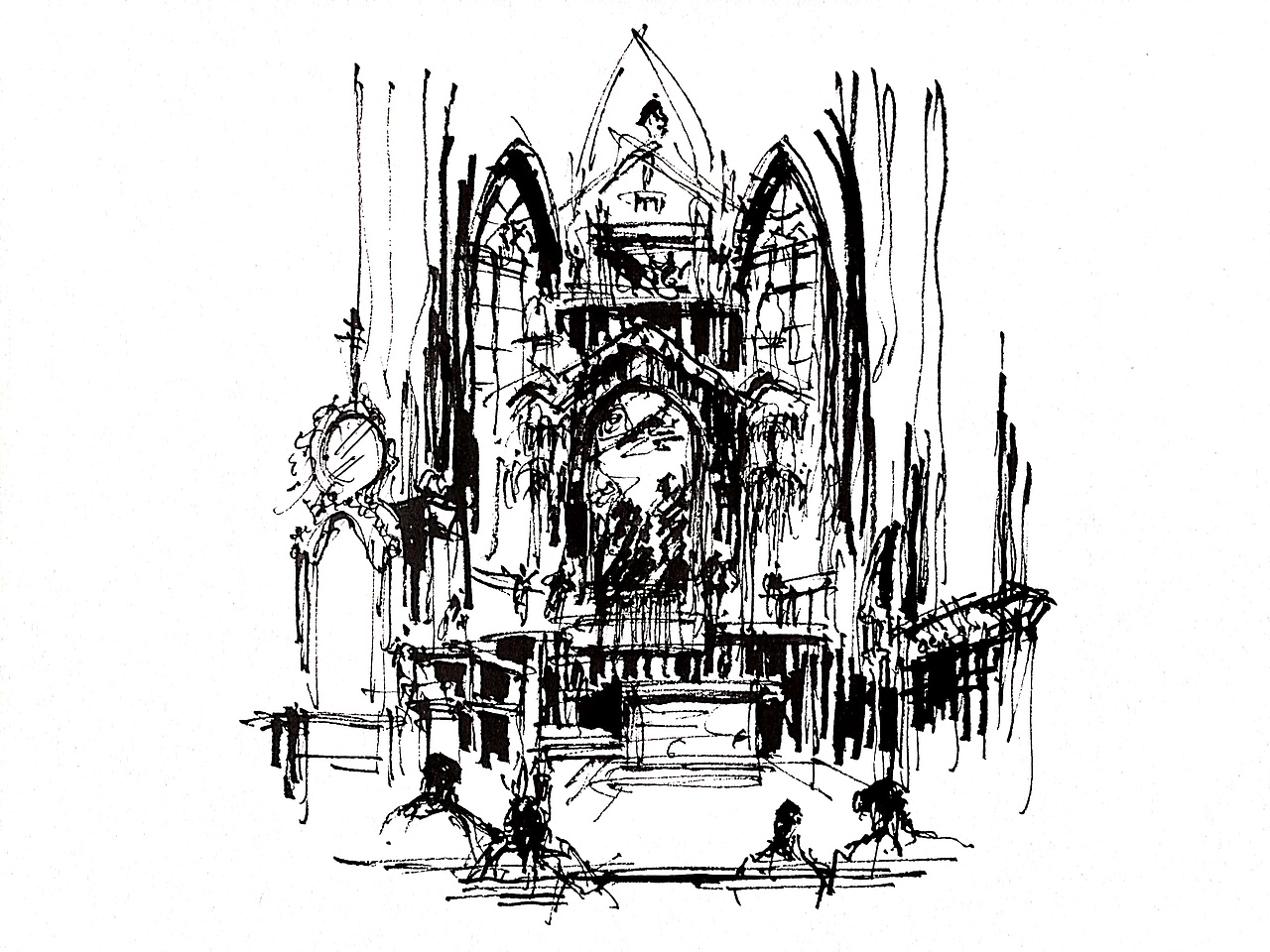 钢笔速写飘逸洒脱