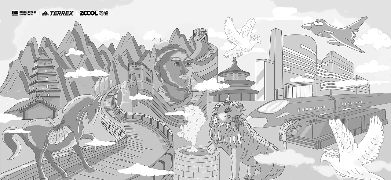 传统与现代的碰撞-长城（图ZMjc2NjUyNzY0） - 图案 - 站酷设计师大雯雯宝贝原创素材 - 站酷ZCOOL