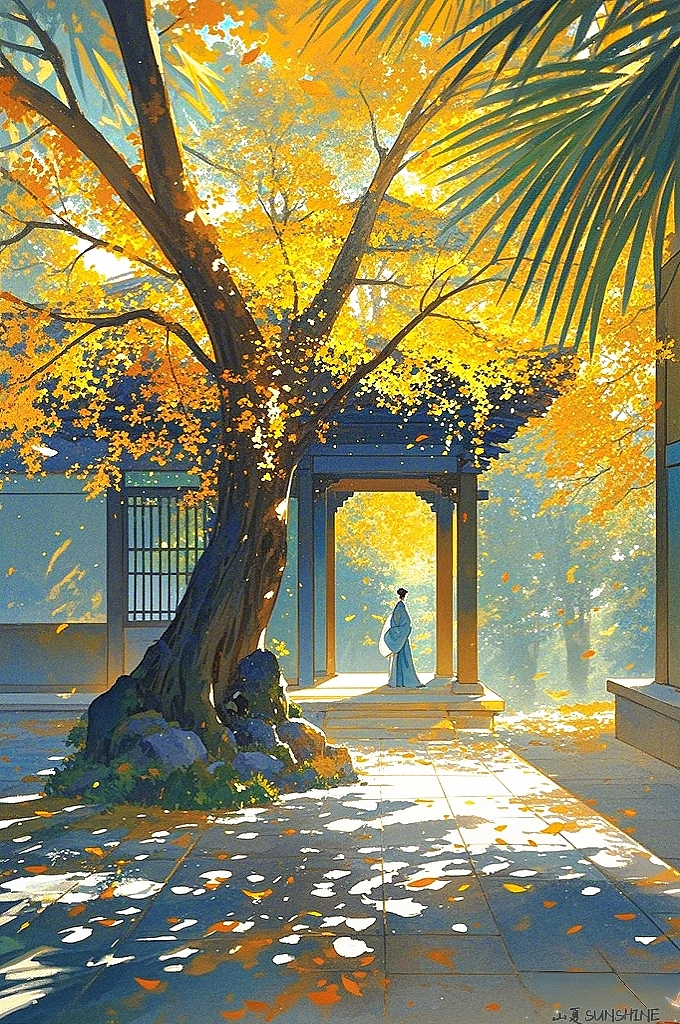 堪图画|榈庭多落叶,慨然知已秋