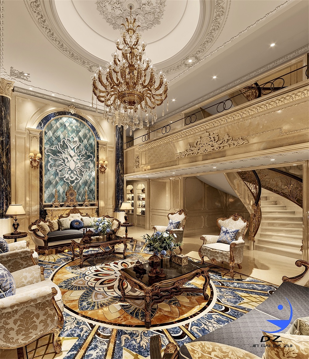 欧式宫廷风格挑空家装效果图（图ZMjYwOTk1NDA4） - 家装设计 - 站酷设计师金该大嘴原创素材 - 站酷ZCOOL