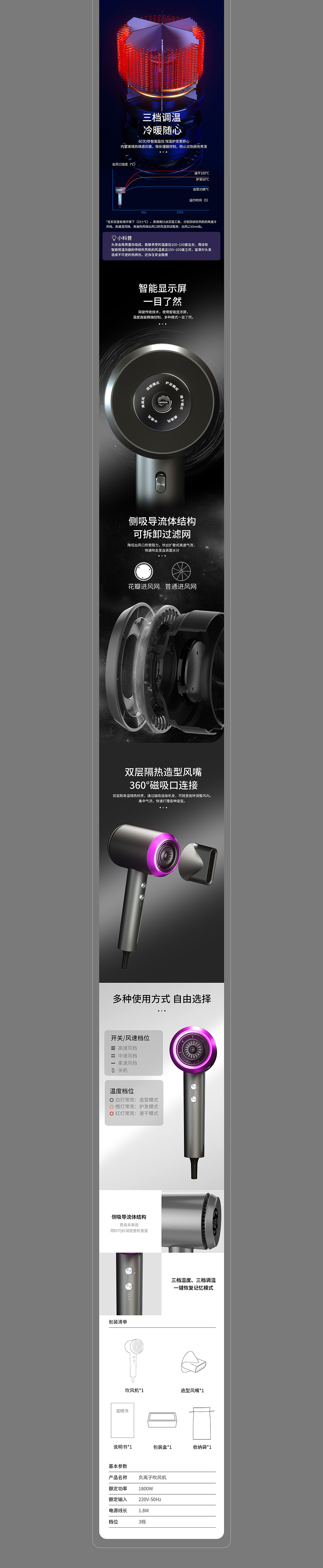 吹风机家电详情页x2（图ZMjk0MDg2ODA0） - 电商 - 站酷设计师去吧VV桑原创素材 - 站酷ZCOOL