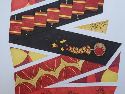 春节元素拼贴作品