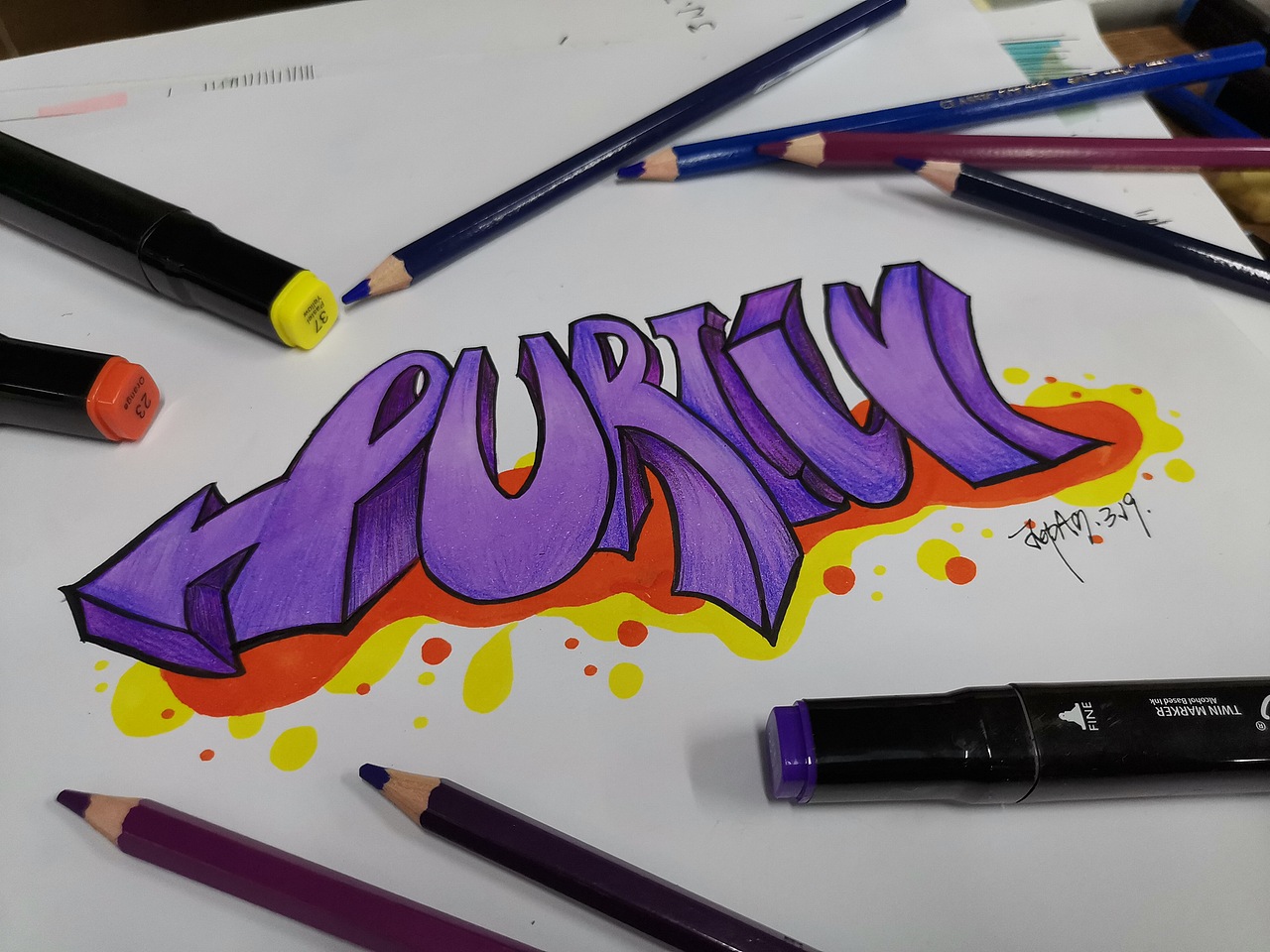 涂鸦字母/字体变形设计