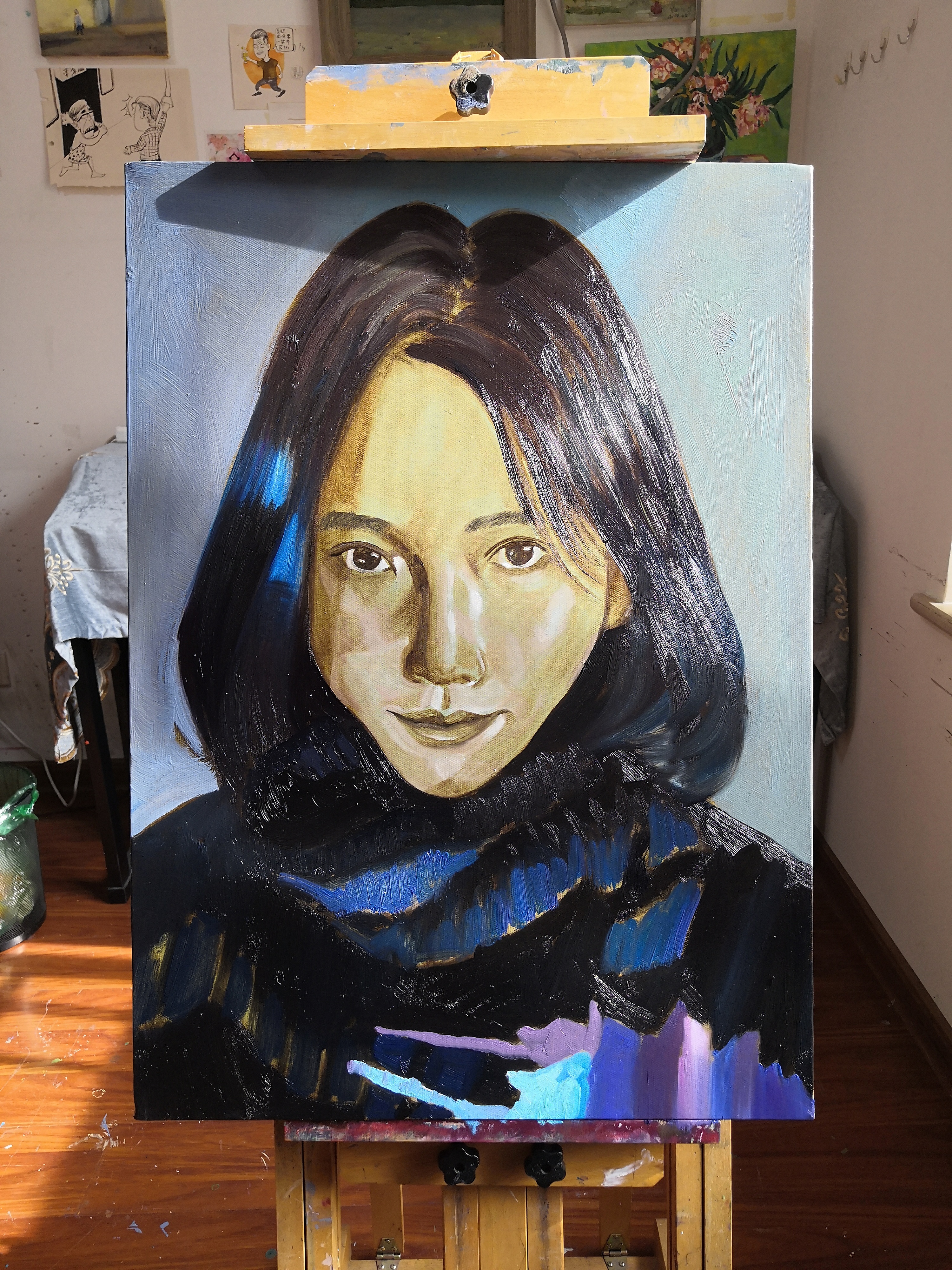 50*70野兽派风格油画肖像|纯艺术|绘画|小象艺术工作室 - 原创作品