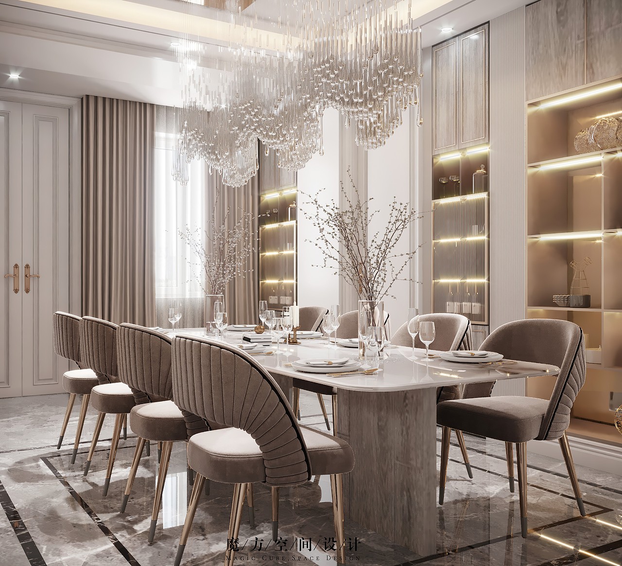 【魔方】法式轻奢•上海别墅项目（图ZMjQ3ODkxOTM2） - 家装设计 - 站酷设计师魔方空间设计原创素材 - 站酷ZCOOL