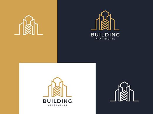 【素材】线性建筑logo标志AI格式