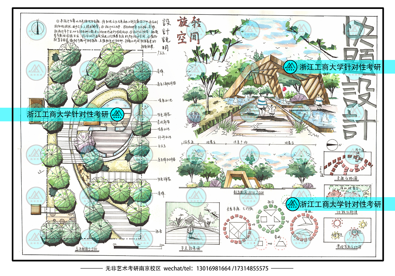 景观设计考研手绘快题
