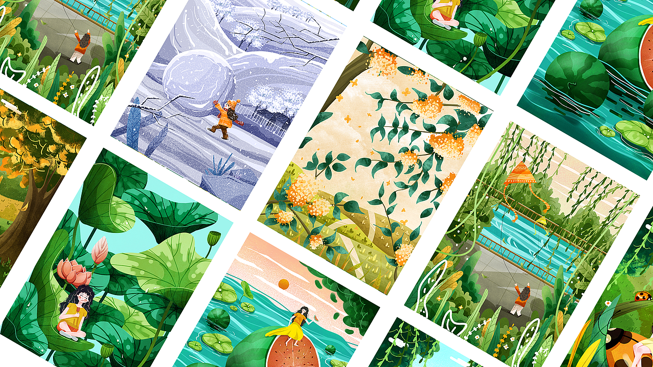 小清新肌理插画系列-上（图ZMjcwMTk5ODc2） - 创作习作 - 站酷设计师大橘Jenny原创素材 - 站酷ZCOOL