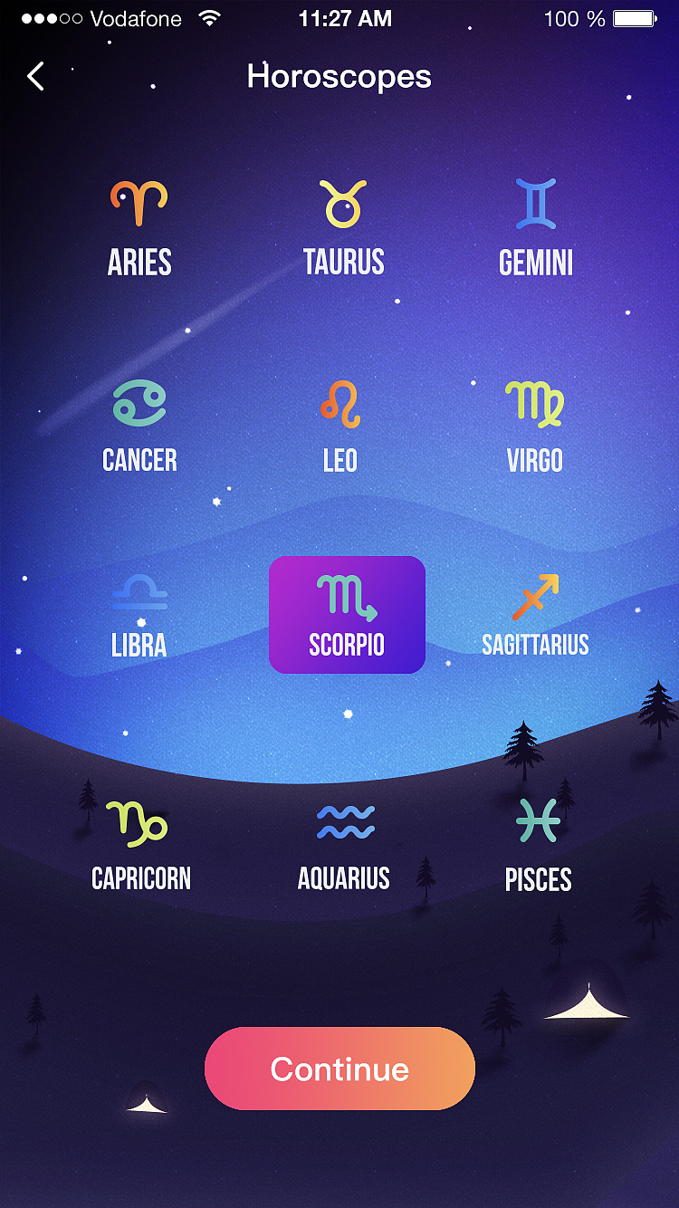 Twinkle Horoscope-星座测试类app（图ZMjE3Njc2NTY4） - APP界面 - 站酷设计师胡_are_you原创素材 - 站酷ZCOOL
