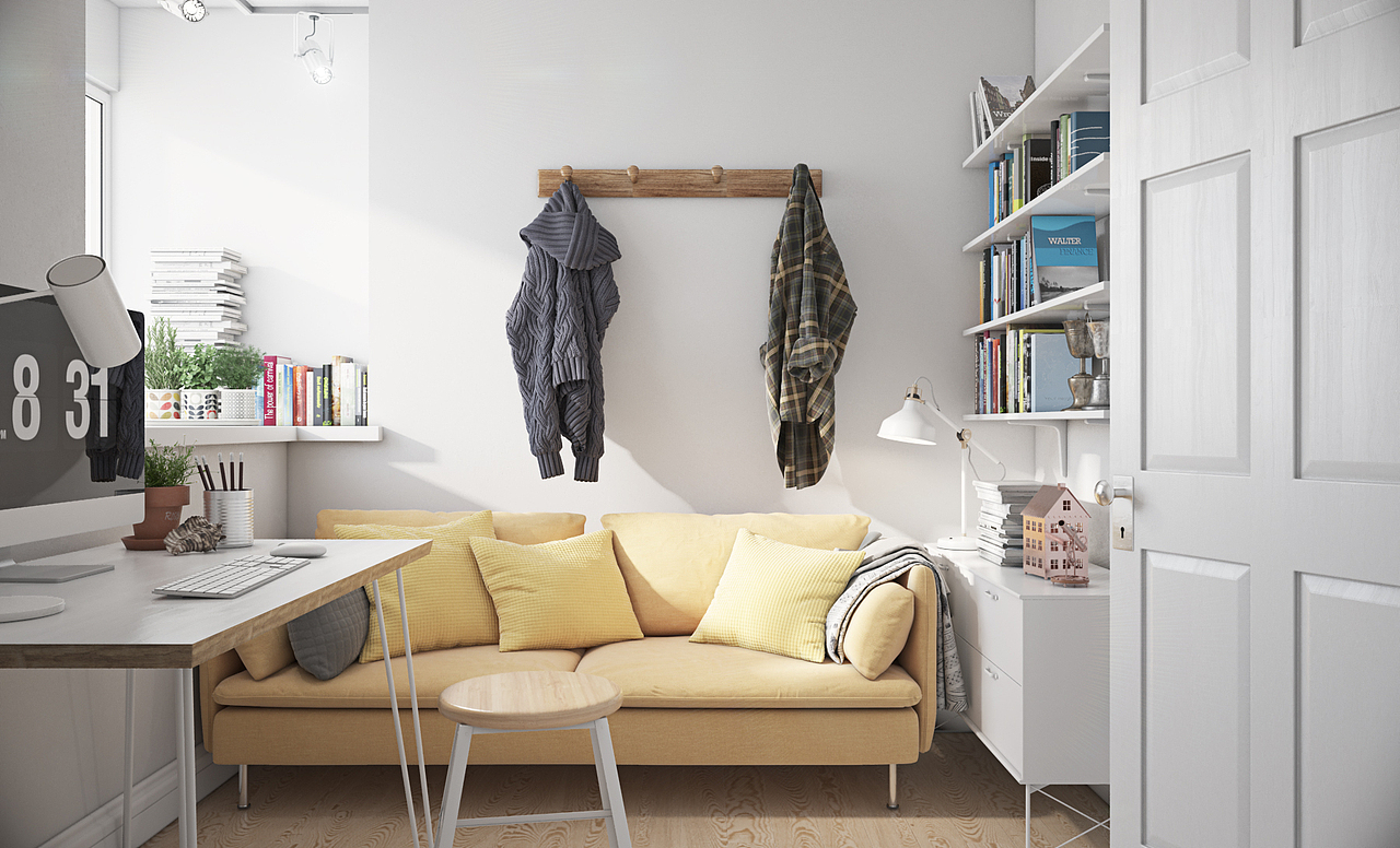 客厅卧室及书房室内空间效果表达