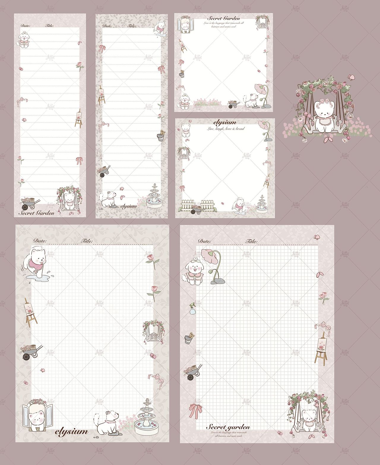 文创设计 | 哈吉米系列-秘密花园拍纸本/便签