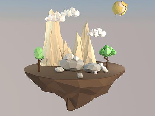 c4d——low poly风练习（个人主页-ZMzA3NjMwMTI=） - 场景 - 站酷设计师采姑娘的小蘑菇J原创素材 - 站酷ZCOOL