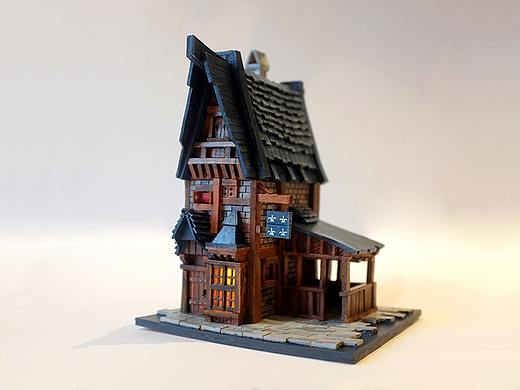 中世纪阁楼小屋模型