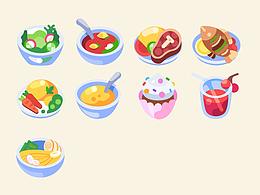 食物類插畫圖標臨摹