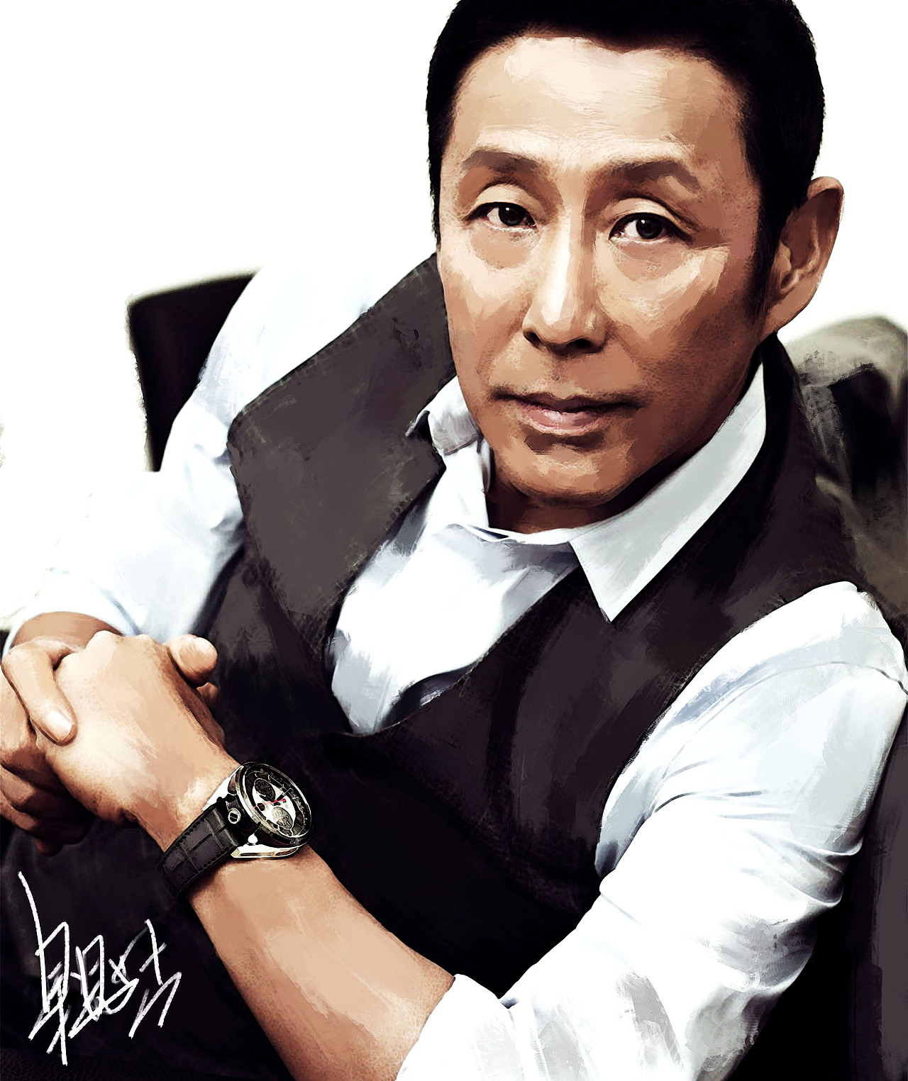 作品《陈道明》作者:果酱女王-俞果_画家俞果-站酷zcool