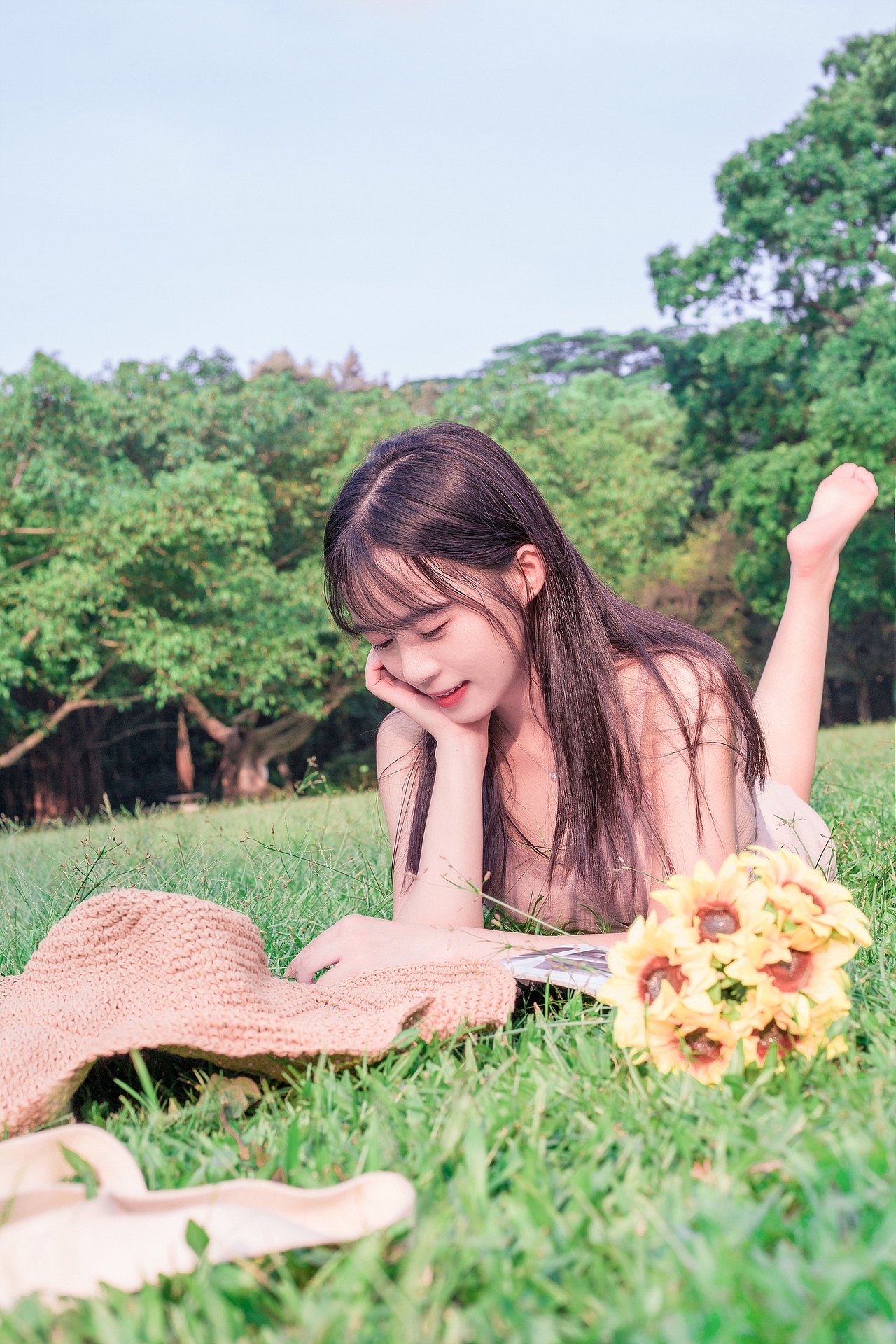 夏日,草地,你 人像写真 草地清新写真